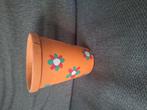 Bloempot terracotta met bloemen, Rond, Zo goed als nieuw, Terracotta, Tuin
