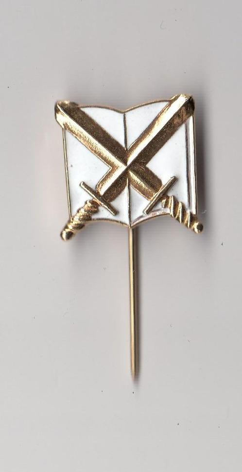 Boek met Gekruiste Zwaarden speldje, Verzamelen, Militaria | Algemeen, Landmacht, Embleem of Badge, Nederland, Ophalen of Verzenden