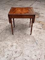 Antieke mahoniehouten hangoor tafel 2 lades Engelse stijl, Huis en Inrichting, Ophalen of Verzenden, Zo goed als nieuw, 75 cm of meer