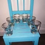 Set van 6 whisky merk glazen met goud randje, Verzamelen, Glas en Borrelglaasjes, Ophalen, Gebruikt, Overige typen