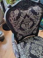 Mooie zwarte stoel met barok motief, Huis en Inrichting, Ophalen, Hout, Gebruikt, Barok