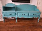 Vintage tv meubel turquoise/mintgroen, Huis en Inrichting, Ophalen, Gebruikt, 150 tot 200 cm, Met lade(s)