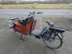Electrische bakfiets met babyschaal en regenkap, Fietsen en Brommers, Gebruikt, Huif, 2 kinderen, Ophalen
