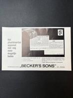 Advertentie Becker’s ‘Beckson plaaskaartenapparaat’ (1964), Verzamelen, Ophalen of Verzenden, Zo goed als nieuw, Trein