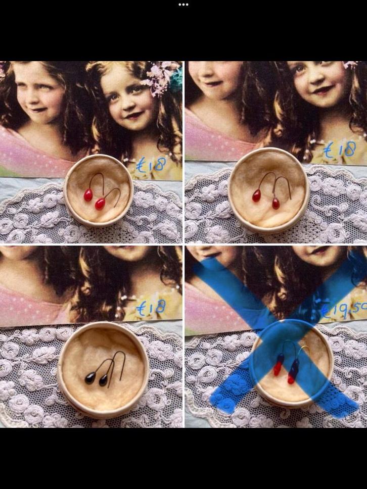 🌿 Pop, Jumeau,”ANTIEK GLAZEN POPPENOORBELLEN”🌿ca 1890, Antiek en Kunst, Antiek | Speelgoed, Verzenden