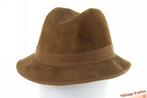 Vintage Trilby vissershoed Polp lichtbruin leer 56,5, Hoed, Ophalen of Verzenden, Polo (?), 57 cm (M, 7⅛ inch) of minder
