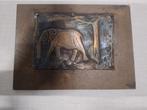 Koperen reliëf olifant, gesigneerd Melko '81, Antiek en Kunst, Ophalen of Verzenden