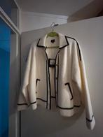 Ecru gebreid jasje met zwarte accenten, K Design, Wit, Maat 42/44 (L), Nieuw