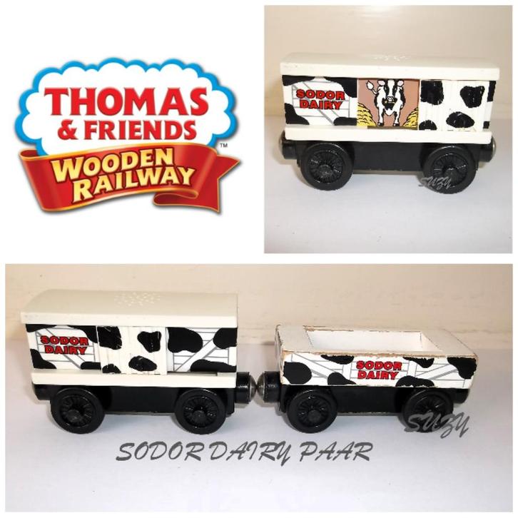 Thomas de Trein Houten Series, Sodor Dairy Paar, Kinderen en Baby's, Speelgoed | Thomas de Trein, Gebruikt, Ophalen of Verzenden