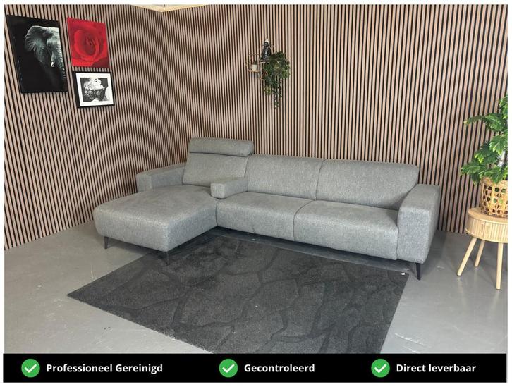 GRATIS LEVERING Loungebank Grijs 315x165 REFURBISHED, Huis en Inrichting, Banken | Bankstellen, Zo goed als nieuw, Hoekbank, Vierpersoons of meer
