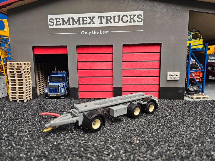 Wsi container aanhanger b keus, Hobby en Vrije tijd, Modelauto's | 1:50, Zo goed als nieuw, Bus of Vrachtwagen, Wsi, Ophalen