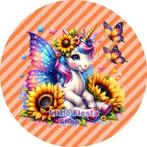LF9006 icing frosting eenhoorn 20cm eetbare taart print top, Ophalen of Verzenden, Nieuw, Taarten, Versiering