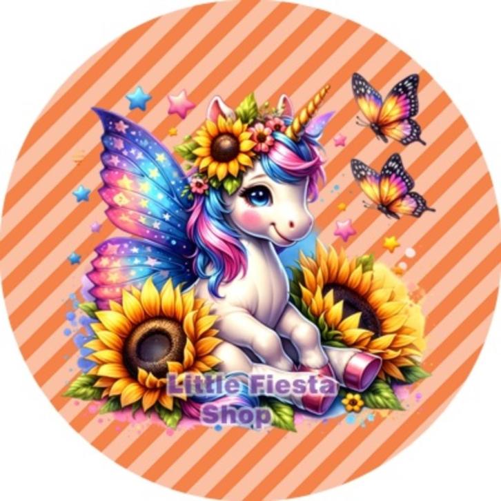 LF9006 icing frosting eenhoorn 20cm eetbare taart print top, Hobby en Vrije tijd, Taarten en Cupcakes maken, Nieuw, Versiering