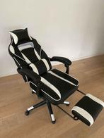 Songmics Gaming Chair, Desk Chair with Footrest, Office Chai, Gebruikt, Bureaustoel, Zwart, Gaming bureaustoel