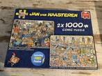 jan van haasteren - new year party santa's factory 2x 1000, Hobby en Vrije tijd, Denksport en Puzzels, Ophalen of Verzenden, 500 t/m 1500 stukjes