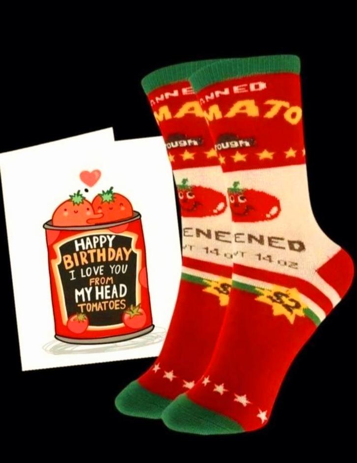 TOMATEN SOKKEN + VERJAARDAGS KAART TOMATEN, Kleding | Heren, Sokken en Kousen, Nieuw, Ophalen of Verzenden