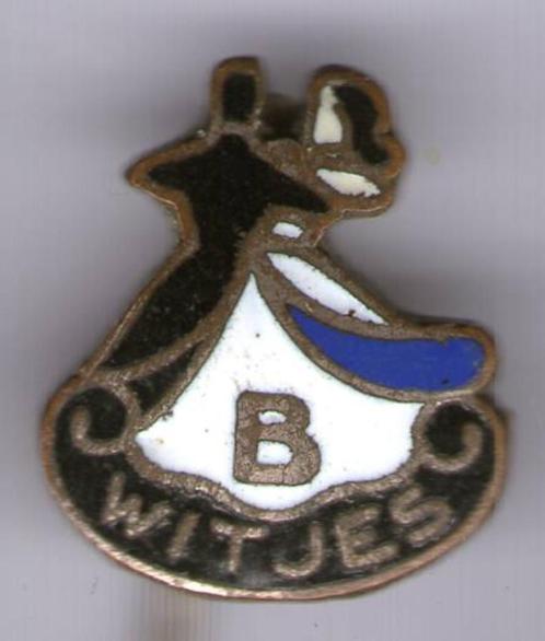 Witjes email op zilverkleurig dans broche ( X_110 ), Verzamelen, Speldjes, Pins en Buttons, Nieuw, Speldje of Pin, Sport, Verzenden