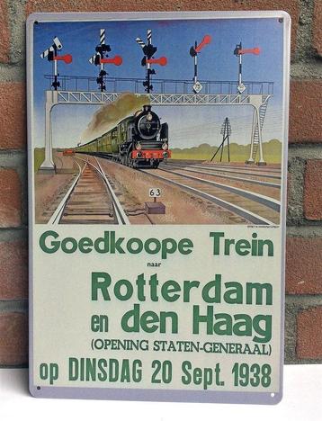Rotterdam Den haag Spoorwegen Metalen Wandbord beschikbaar voor biedingen