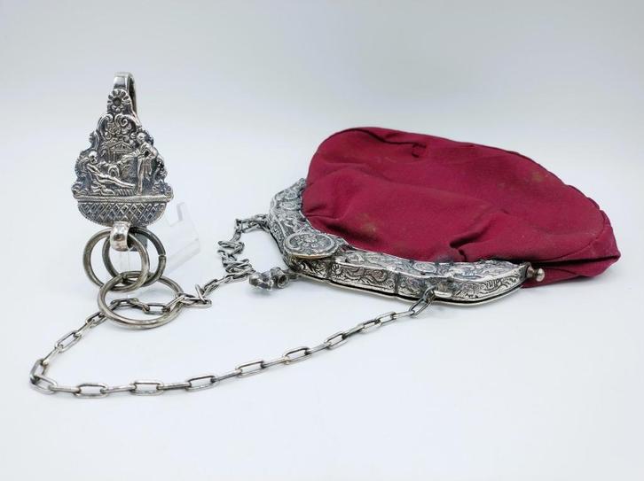 Zilveren tasbeugel, C. Murk, Schoonhoven (?), 19e eeuws, Antiek en Kunst, Antiek | Goud en Zilver, Zilver, Verzenden