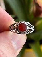 zilveren vintagering met carneool, Ophalen of Verzenden, Zo goed als nieuw, 17 tot 18, Dame