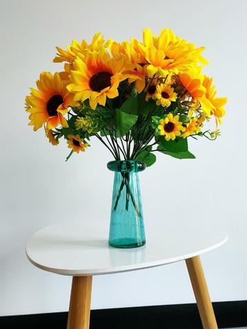 Nieuw boeket kunstzonnebloemen - bos met ca. 13 zonnebloemen