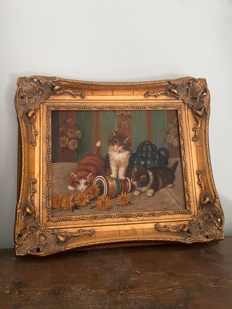 Schilderij katten, Ophalen