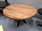 Ovale en ronde eettafels mangohout. Naturel en zwart, Huis en Inrichting, Tafels | Eettafels, Ophalen, Rond, 50 tot 100 cm, Vijf personen of meer