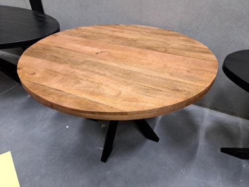 Ovale en ronde eettafels mangohout. Naturel en zwart, Huis en Inrichting, Tafels | Eettafels, Nieuw, 50 tot 100 cm, 200 cm of meer