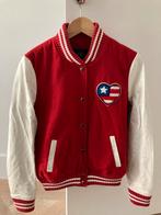 Damesjas - Rood/wit Bomberjack maat 36, Kleding | Dames, Ophalen of Verzenden, Zo goed als nieuw, Maat 36 (S), Rood