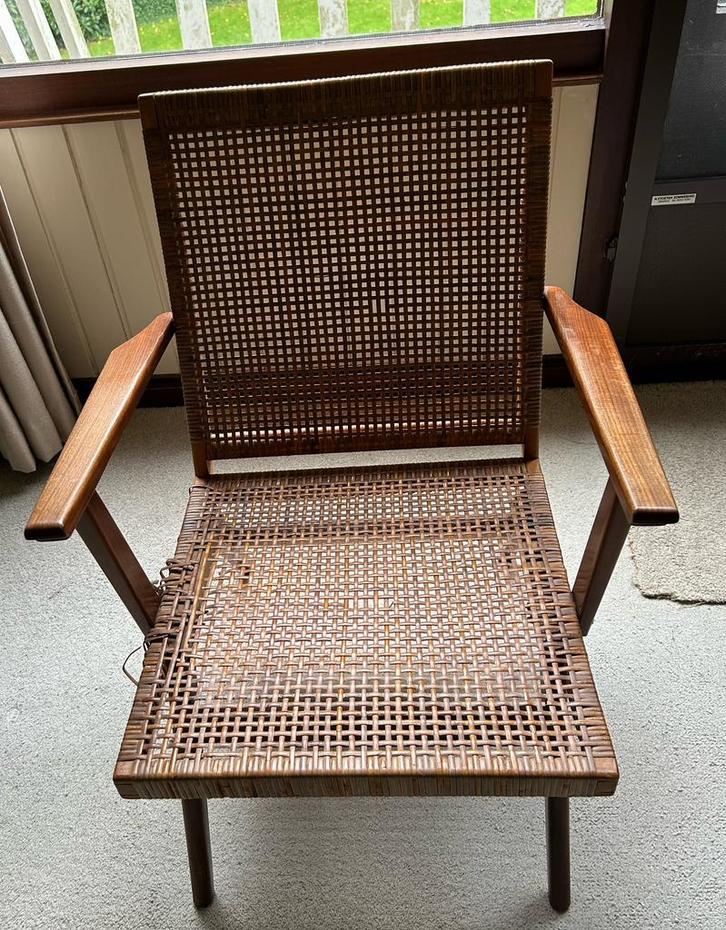 Een stoel Deens  design; opknapper!!, Huis en Inrichting, Stoelen, Gebruikt, Eén, Hout, Bruin, Ophalen