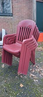 5 Stapelbare Tuinstoelen - Kunststof, Ophalen, Gebruikt, Plastic, Stapelbaar