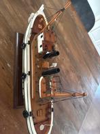 Houten Modelboot Handgemaakt - Vissersboot/Stoomboot, Antiek en Kunst, Ophalen of Verzenden