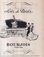 Retro reclame 1950 Bourjois parfum soir de Paris moulin roug, Ophalen of Verzenden