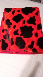 plaid kleed heerlijk zacht koeienprint zwart met rood, Ophalen of Verzenden, Nieuw
