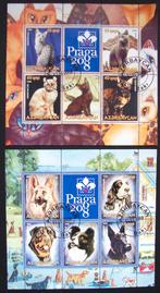 - 646 - 2 Blokken met diverse Katten & Honden., Verzenden, Gestempeld, Dier of Natuur
