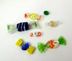 Zeven glazen snoepjes rood geel blauw groen Murano 3147-g, Ophalen of Verzenden