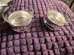 Vintage Glazen Kopjes met zilverkleurige Houder, Antiek en Kunst, Antiek | Glas en Kristal, Ophalen of Verzenden