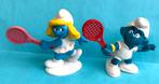 Tennis paar / smurf en smurfin / smurfen., Poppetje, Figuurtje of Knuffel, Zo goed als nieuw, Verzenden