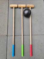 Vintage Croquet Set - 3 Hamers & Bal, Ophalen of Verzenden, Gebruikt