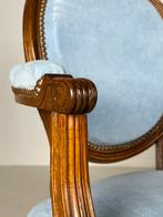 2x Franse fauteuil klassiek blauw, Huis en Inrichting, Fauteuils, Ophalen, Gebruikt, 75 tot 100 cm