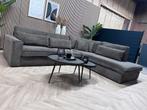 XL Ribstof Hoekbank - Bruin / Grijs - 310 x 250, Ophalen, Hoekbank, 300 cm of meer, Ribstof grote hoekbank ribcord donker grijs bruin loungebank