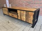 Tv-dressoir Mangohout/ industriële 160 cm Mango/metaal, Huis en Inrichting, Kasten | Ladekasten, 150 tot 200 cm, Nieuw, Metaal