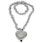 Aluminium ketting met hanger hartje NIEUW, Sieraden, Tassen en Uiterlijk, Kettingen, Verzenden, Nieuw, Zilver, Overige materialen