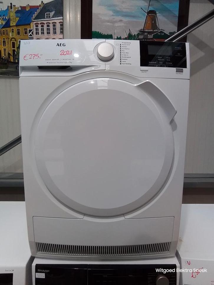 AEG 6000 Series condensdroger 2021, 3 maand gar 3817, Witgoed en Apparatuur, Wasdrogers, Refurbished, Condens, Voorlader, 6 tot 8 kg
