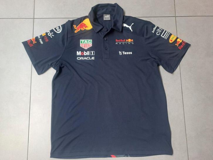 Red Bull Racing F1 Puma Polo L - Formule 1 - Max Verstappen, Kleding | Heren, T-shirts, Zo goed als nieuw, Maat 52/54 (L), Blauw