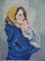 Borduurwerk "Moeder en kind", Ophalen of Verzenden, Gebruikt, Handborduren, Onderdeel of Toebehoren