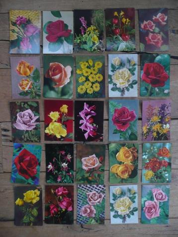 60 Vintage bloemenkaarten. Van Harte Beterschap. beschikbaar voor biedingen