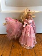 Barbiepop princes roze en wit paard, Ophalen of Verzenden, Gebruikt, Pop