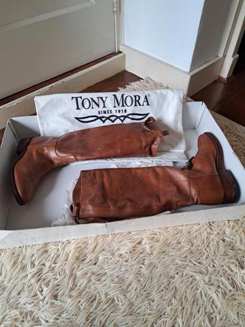 Hoge Laarzen, merk Tony Mora- CognacBruin, Mt.36 beschikbaar voor biedingen
