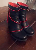 Art Company Harlem Laarzen - Zwart Leer met Rode Accent, Kleding | Dames, Schoenen, Ophalen of Verzenden, Gedragen, Zwart, Lage of Enkellaarzen